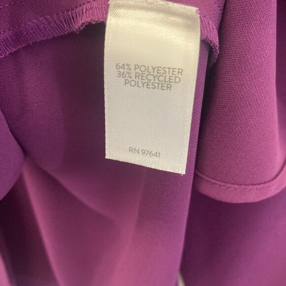 J Jill Pleated Lightweight Blazer‎ Blouse Large Tall Purple Wearever Button Top - Picture 11 of 12